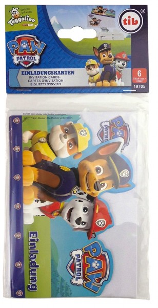 6 Paw Patrol Friends Einladungen Chase mit Umschlag 2
