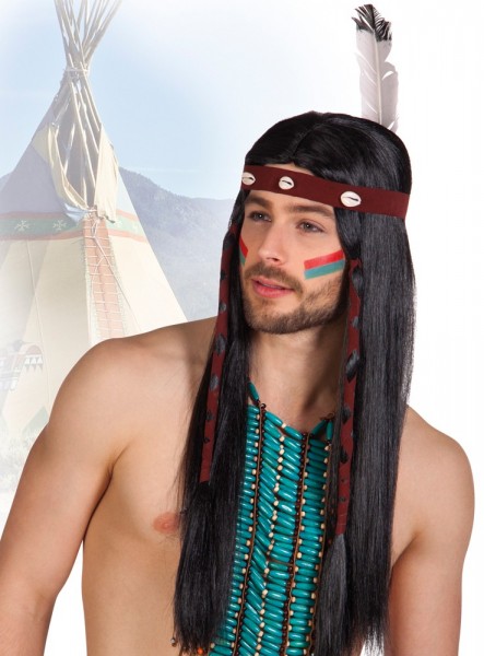 Indianer Federstirnband Perücke