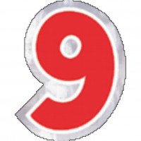 48 Ballonsticker Zahl 9