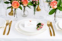 10 Herzchen Tischkarten roségold