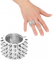 Punk Ring Mit Spikes Silber