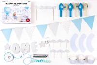 Vorschau: One Star Partykoffer silber-blau 33-teilig