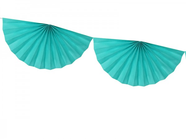 Rosetten Girlande Daphne türkis 3m x 40cm