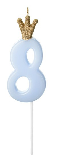 Birthday King Zahl 8 Tortenkerze 9,5cm