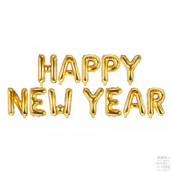 Happy New Year Ballon gold 3,7m x 35cm