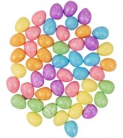 50 Glitzernde Schaumstoff Ostereier 1,8cm