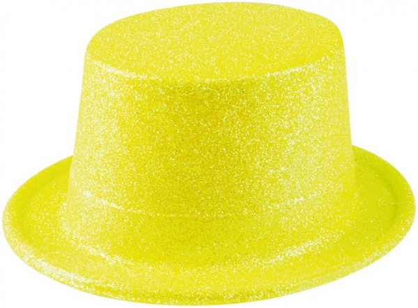Neon Gelber Glitzer Hut