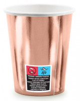 Vorschau: 6 Happy Birthday Becher Rosègold 260ml