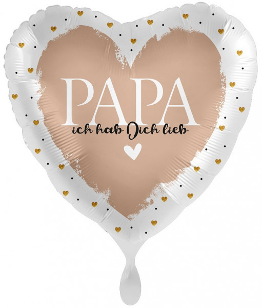 Papa hab dich lieb Herz Folienballon 43cm