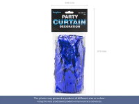 Blauer Lametta Partyvorhang 90 x 250cm