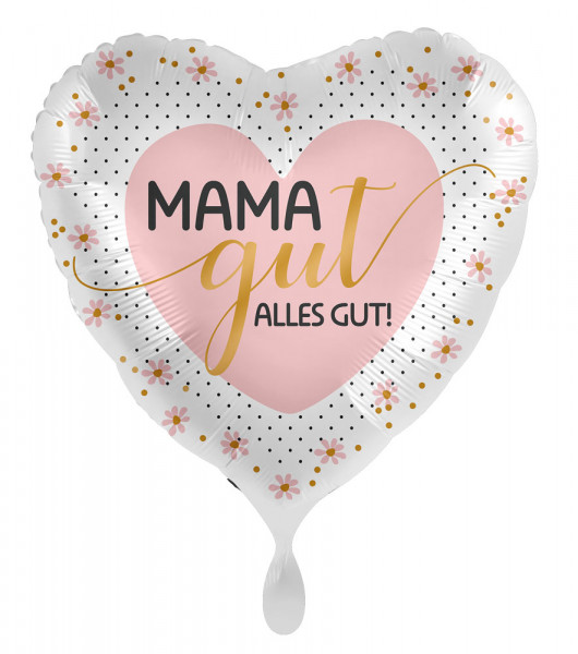Mama gut alles gut Herz Folienballon 43cm