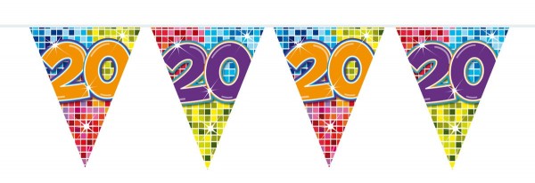 Groovy 20th Birthday Wimpelkette 6m
