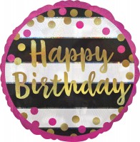 Runder Folienballon Happy Birthday 43cm