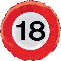 Verkehrsschild 18 Folienballon 45cm