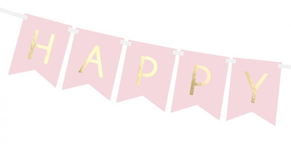 DIY Cheerful Birthday Girlande hellrosa 1,75m 2