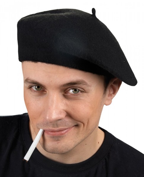 Klassische Franzosen Baskenmütze Schwarz