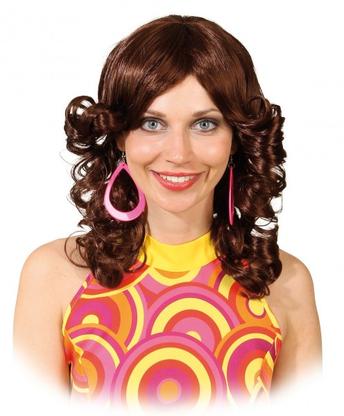 70er-Jahre Perücke Locken Braun