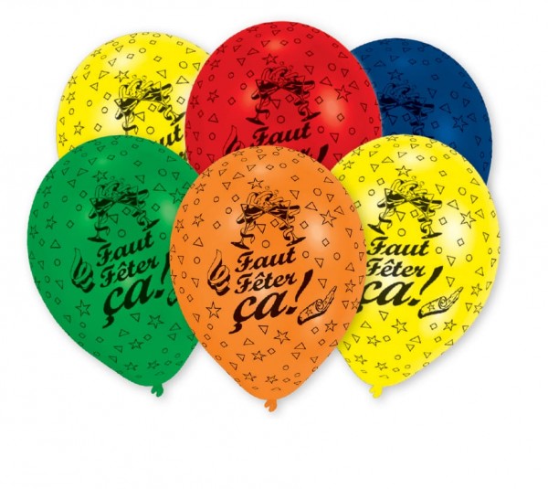 6 Ballons Faut Feter Ca 25,5cm