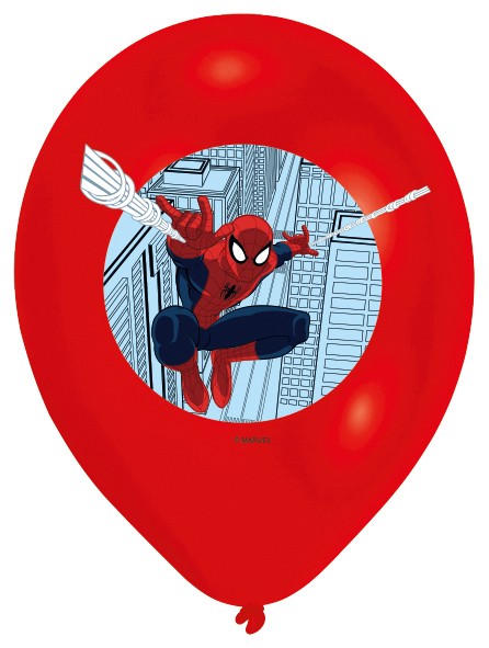 6 Spiderman In Action ballonger 27,5 cm 2