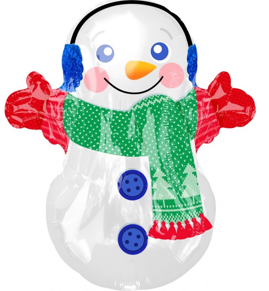 Schneemann Shiny Folienballon 45 x 53cm
