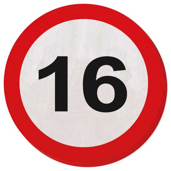 20 Verkehrsschild 16 Servietten 33cm