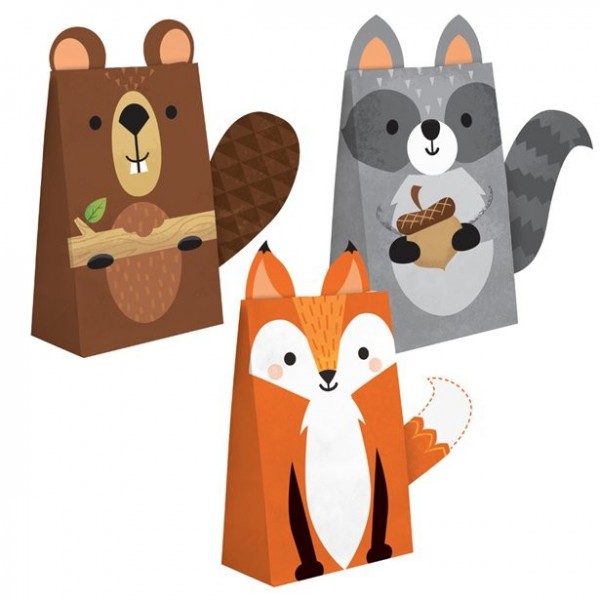 8 Waldtier Geschenktüten