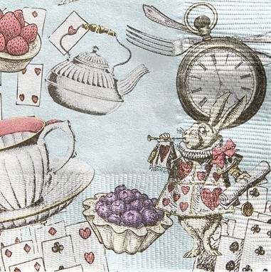 20 Alice Tea Party Servietten blau 25cm