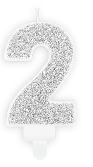 Silberschimmer Tortenkerze 2