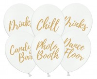 6 Chill out Party Luftballons weiß 30cm