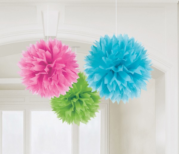 3 Romance Pompons bunt