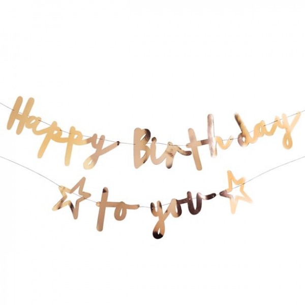 Goldene Happy Birthday to you Girlande