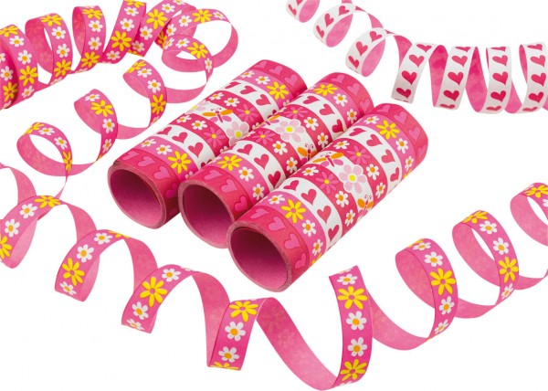 3 Rollen pinke Luftschlangen Primavera