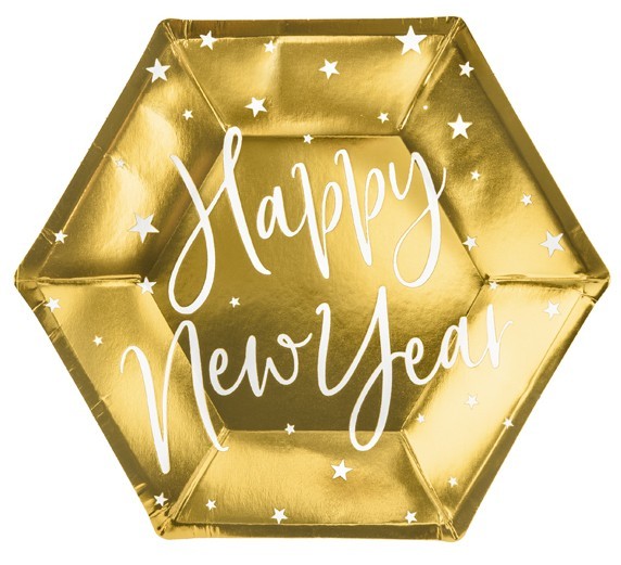 6 VIP New Year Pappteller 20cm