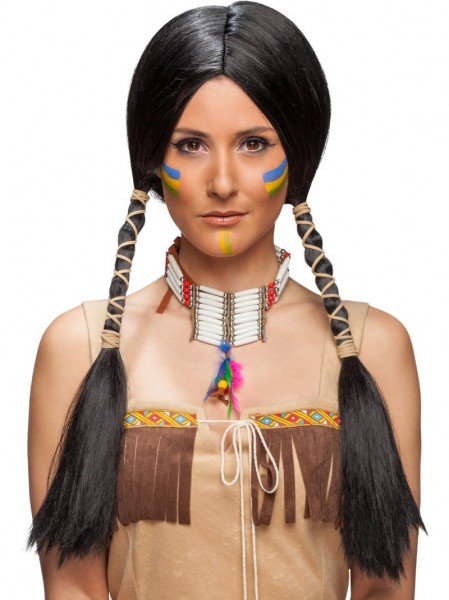 Kunstvolle Indianerin Perücke