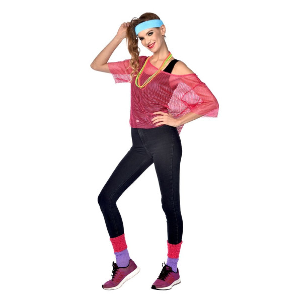 80er Jahre Netzshirt Pink