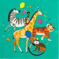 12 Birthday Animals Servietten 33cm