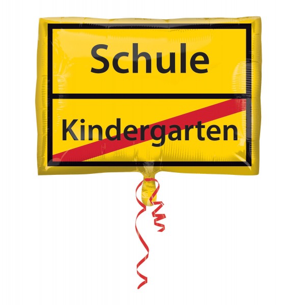 Ortsschild Folienballon Schulanfang 43 x 30cm