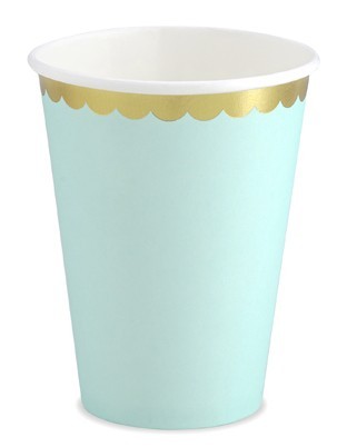 6 Candy Party Pappbecher mint 220ml