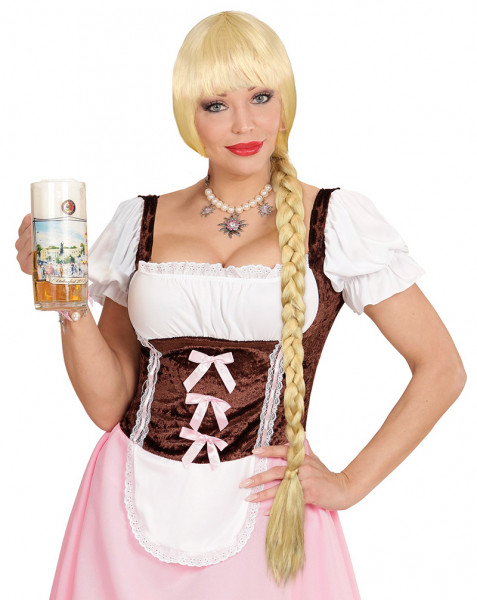Zünftige blonde Zopfperücke Andrea