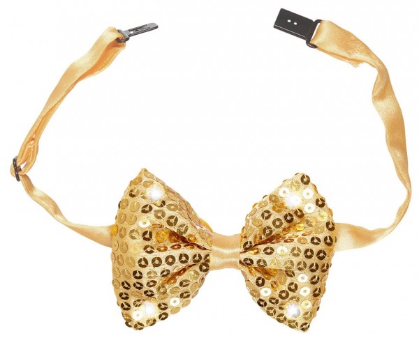 Goldene LED Fliege Mit Pailletten