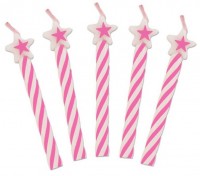 8 Pink Sternchen Tortenkerzen