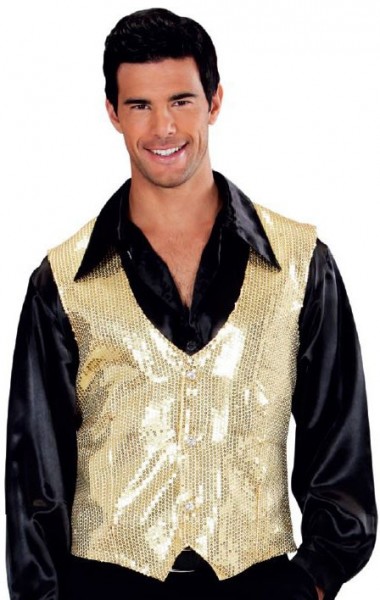 Goldene Pailletten Herrenweste