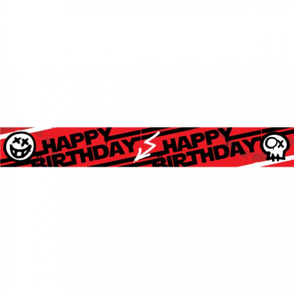 Geburtstagsbanner Skaterboy Rot 3 x 1m 2
