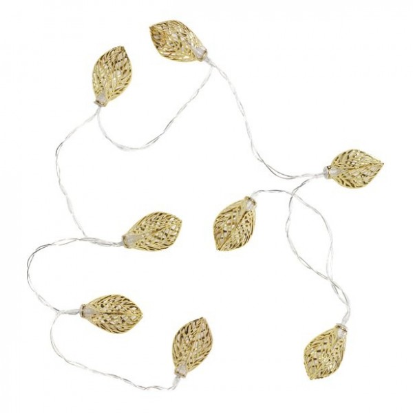 Goldene Weinblatt Lichterkette 1,5m 2