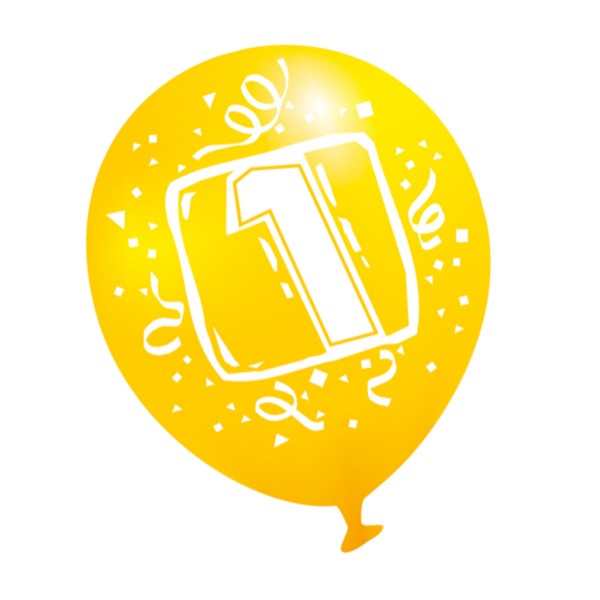 6er Set Luftballons Zahl 1