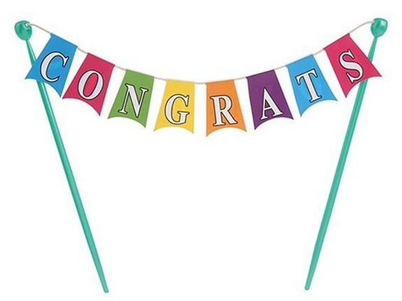 Bunte Congrats Tortendeko Girlande