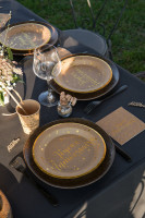 Vorschau: 10 Joyeux Anniversaire Pappteller weiß-gold 22,5cm