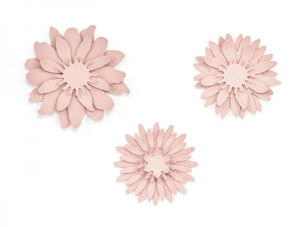 3 Blumen Tischdeko Altrosa 8cm 2