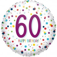 60. Geburtstag Konfetti Folienballon 46cm