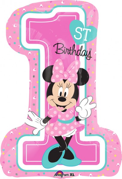 Folienballon Minnie Mouse 1.Geburtstag Figur
